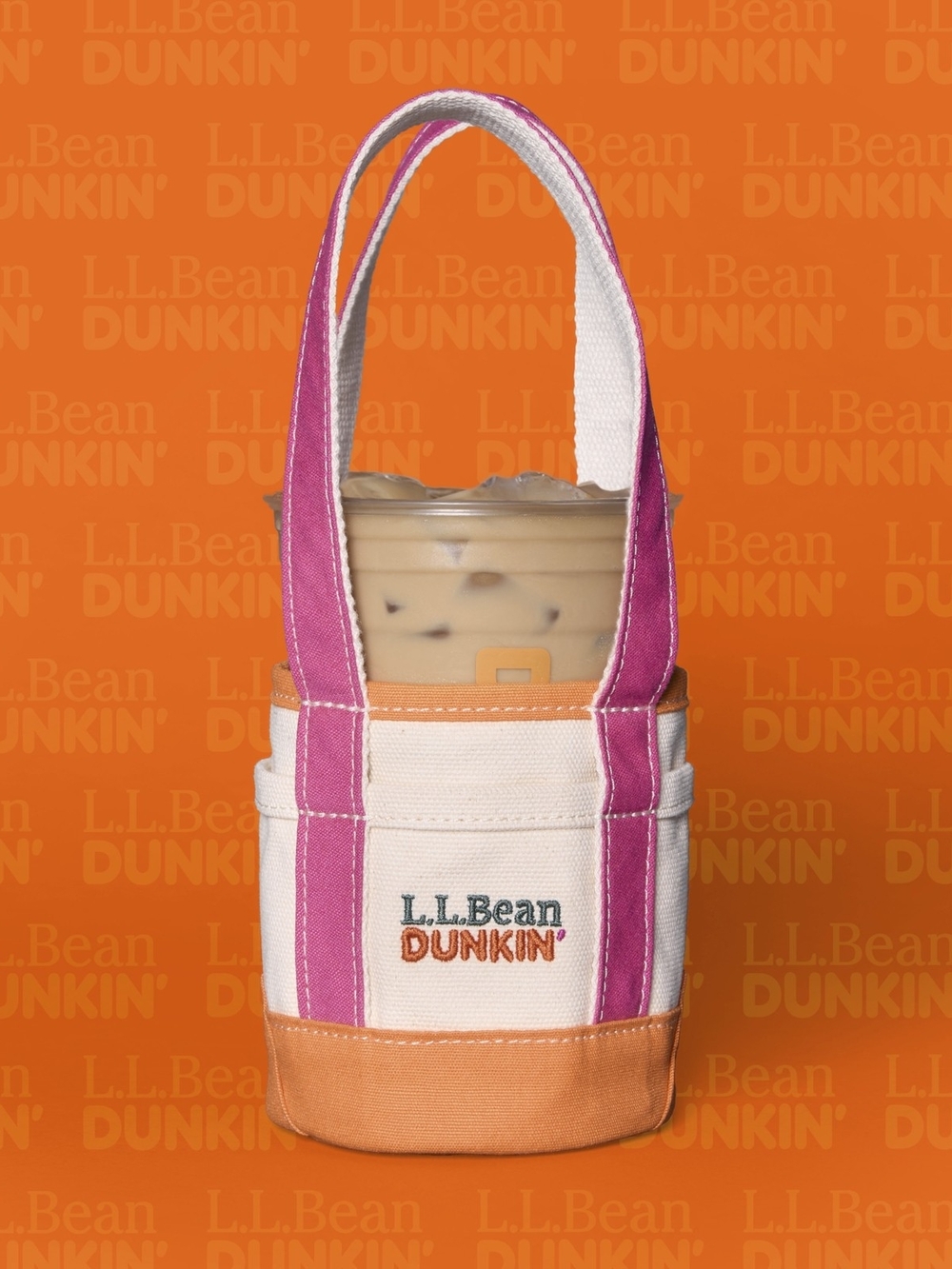 Pink & Orange Canvas Drink Tote